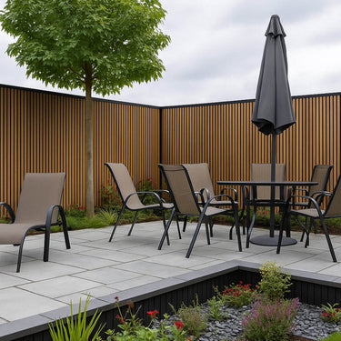 Luxury Outdoor Composite Wall Panels - Weatherproof, UV-Resistant, 25 Year Guarantee, Black & Light Oak - UK Luxury Furniture